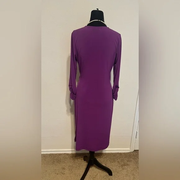 Susan Graver Deep Purple Long Sleeve Dress - Picture 2 of 9